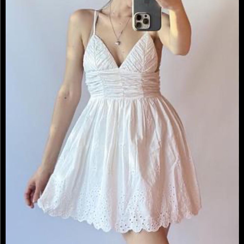 Zara White Eyelet Mini Dress